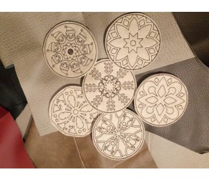 Stickserie ITH - Untersetzer Weihnachten Mandalas